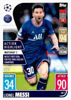 2021-22 Topps UCL-EL Match Attax Extra #AH07 Lionel Messi