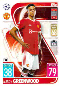 2021-22 Topps UCL-EL Match Attax #041 Mason Greenwood