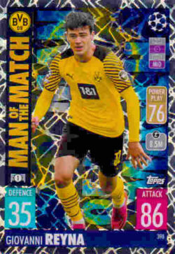 2021-22 Topps UCL-EL Match Attax #398 Giovanni Reyna