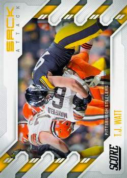 2022 Panini Score Football #SA-TW Sack Attack TJ Watt