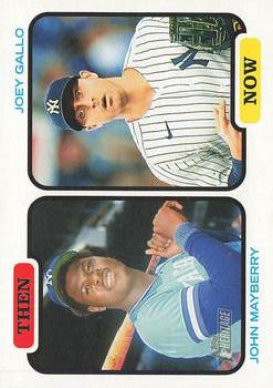 2022 Topps Heritage Baseball High Number #TAN-MG Then-Now John Mayberry-Joey Gallo