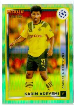 2022-23 Merlin Chrome UEFA Club Competitions #032 Aqua Refractor Karim Adeyemi SN199