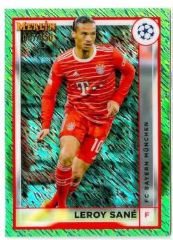 2022-23 Merlin Chrome UEFA Club Competitions #054 Neon Green Shimmer Leroy Sané SN350