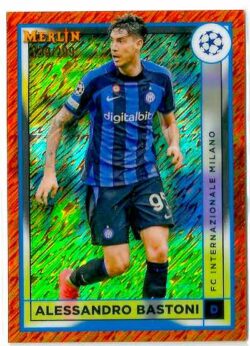 2022-23 Merlin Chrome UEFA Club Competitions #066 Rose Gold Shimmer Alessandro Bastoni SN299