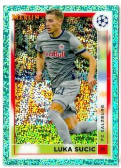 2022-23 Merlin Chrome UEFA Club Competitions #069 Aqua Speckle Luka Sucic SN199