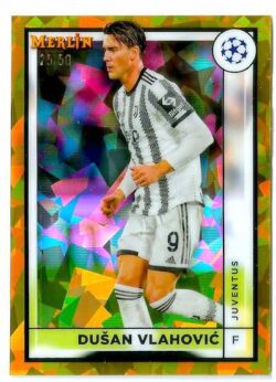 2022-23 Merlin Chrome UEFA Club Competitions #082 Gold Atomic Dušan Vlahović SN50