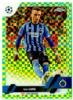 2022-23 Topps Chrome UEFA Club Competitions #004 Neon Green X-Fractor Noa Lang SN399