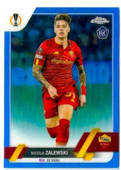 2022-23 Topps Chrome UEFA Club Competitions #059 Blue Refractor Nicola Zalewski SN150