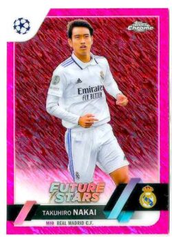 2022-23 Topps Chrome UEFA Club Competitions #131 Pink Shimmer Takuhiro Nakai SN250