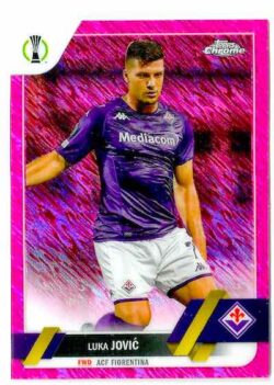 2022-23 Topps Chrome UEFA Club Competitions #133 Pink Shimmer Luka Jovic SN250