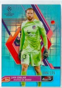 2022-23 Topps Finest UEFA Club Competitions #013 Sky Blue Jan Oblak SN275