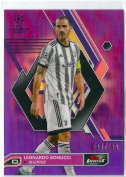 2022-23 Topps Finest UEFA Club Competitions #055 Purple Leonardo Bonucci SN299