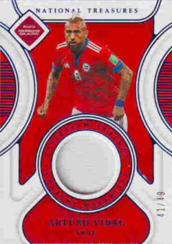 2022 Panini National Treasures Road to World Cup #CM-AV Century Materials Sapphire - Arturo Vidal SN49