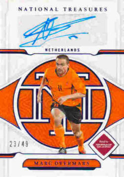 2022 Panini National Treasures Road to World Cup #S-MOV Signatures Sapphire - Marc Overmars SN49