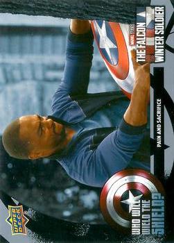 2023 Upper Deck Marvel The Falcon and The Winter Soldier #WWW-11 Who Will Wield The Shield Pain and Sacrifice