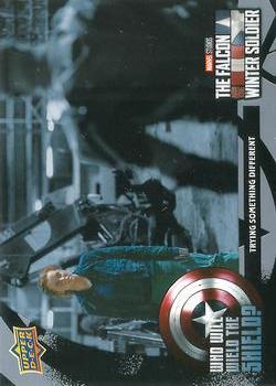 2023 Upper Deck Marvel The Falcon and The Winter Soldier #WWW-15 Who Will Wield The Shield Trying Something Different