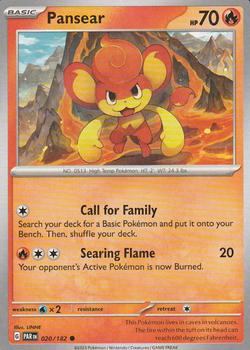 2023 Pokemon Scarlet and Violet-Paradox-Rift #PAR020-182 Pansear