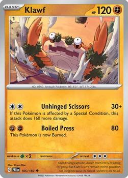 2023 Pokemon Scarlet and Violet-Paradox-Rift #PAR105-182 Klawf