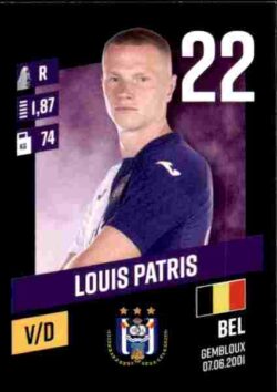 2023-24 Panini Belgium Pro League Stickers #006 Louis Patris