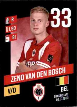 2023-24 Panini Belgium Pro League Stickers #027 Zeno Van Den Bosch