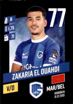 2023-24 Panini Belgium Pro League Stickers #125 Zakaria El Ouahdi