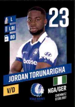 2023-24 Panini Belgium Pro League Stickers #148 Jordan Torunarigha