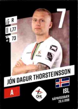 2023-24 Panini Belgium Pro League Stickers #219 Jón Dagur Thorsteinsson