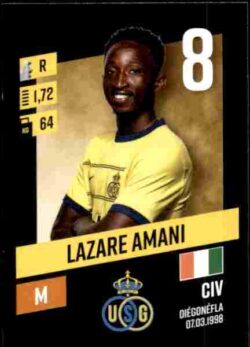 2023-24 Panini Belgium Pro League Stickers #252 Lazare Amani