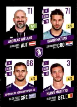 2023-24 Panini Belgium Pro League Stickers #327 Wieland-Matijas-Konstantopoulos-Matthys