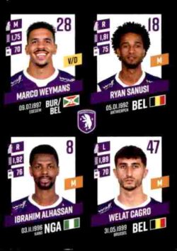 2023-24 Panini Belgium Pro League Stickers #329 Weymans-Sanusi-Alhassan-Cagro