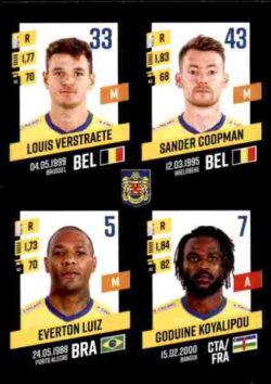 2023-24 Panini Belgium Pro League Stickers #334 Verstraete-Coopman-Luiz-Koyalipou