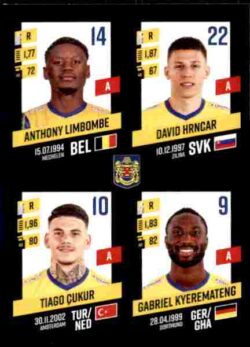 2023-24 Panini Belgium Pro League Stickers #335 Limbombe-Hrncar-Çukur-Kyeremateng