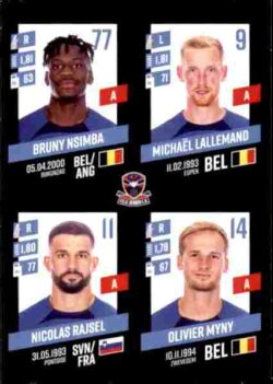 2023-24 Panini Belgium Pro League Stickers #350 Nsimba-Lallemand-Rajse-Myny