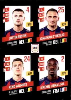 2023-24 Panini Belgium Pro League Stickers #363 Bustin-D'Ostilio-Wilmots-Lioka Lima