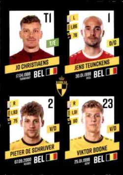 2023-24 Panini Belgium Pro League Stickers #367 Christiaens-Teunckens-De Schrijer-Boone