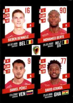 2023-24 Panini Belgium Pro League Stickers #380 Dewaele-Berte-Pérez-Atange