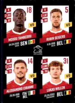 2023-24 Panini Belgium Pro League Stickers #398 Tambedou-Siegers-Ciranni-Willen