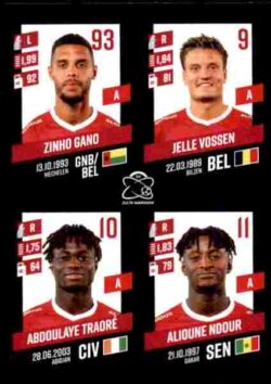 2023-24 Panini Belgium Pro League Stickers #400 Gano-Vossen-Traoré-Ndour