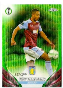 2023-24 Topps Chrome UEFA Club Competitions #108 Neon Green Wave Youri Tielemans SN399