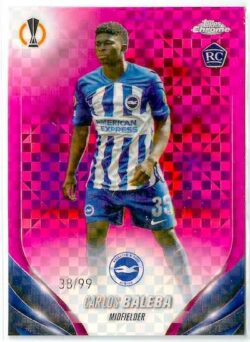 2023-24 Topps Chrome UEFA Club Competitions #113 Pink X-Fractor Carlos Baleba SN99