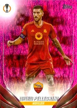 2023-24 Topps UEFA Club Competitions #086 Pink Sparkle Lorenzo Pellegrini