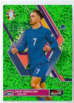 2023 Topps Finest Road to UEFA EURO 2024 #021 Green Speckle Jack Grealish SN125