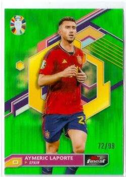 2023 Topps Finest Road to UEFA EURO 2024 #080 Green Aymeric Laporte SN99