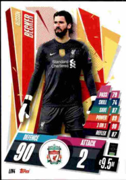 2020-21 Topps UCL Match Attax #LIV04 Alisson Becker