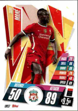 2020-21 Topps UCL Match Attax #LIV17 Sadio Mané