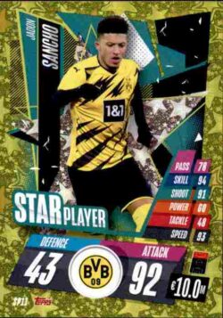 2020-21 Topps UCL Match Attax #SP11 Jadon Sancho