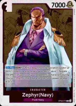 2024 Bandai One Piece 06 Wings of the Captain #OP06-074 Purple Rare Zephyr Navy