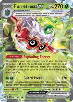 2024 Pokemon Scarlet and Violet-Paldean Fates #PAF002-091 Forretress ex