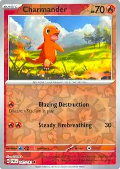 2024 Pokemon Scarlet and Violet-Paldean Fates #PAF007-091 Reverse Holo Charmander