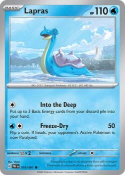 2024 Pokemon Scarlet and Violet-Paldean Fates #PAF016-091 Lapras